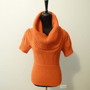 French Connection Cowl Neck Sweater Top in Orange